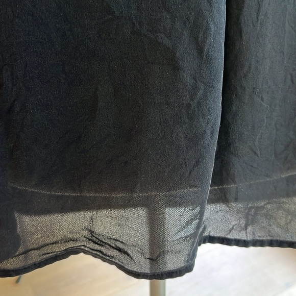 NWOT Joie black georgette finish silk fully lined v neck long sleeve blouse - Picture 7 of 13